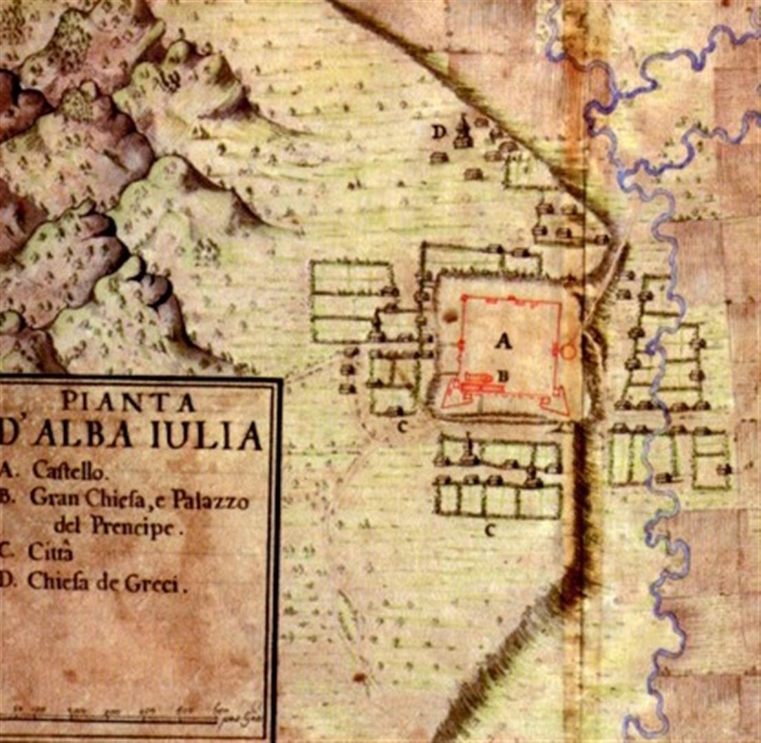 Pianta d’Alba Iulia – desen de Luigi Ferdinando Marsigli (1687).
