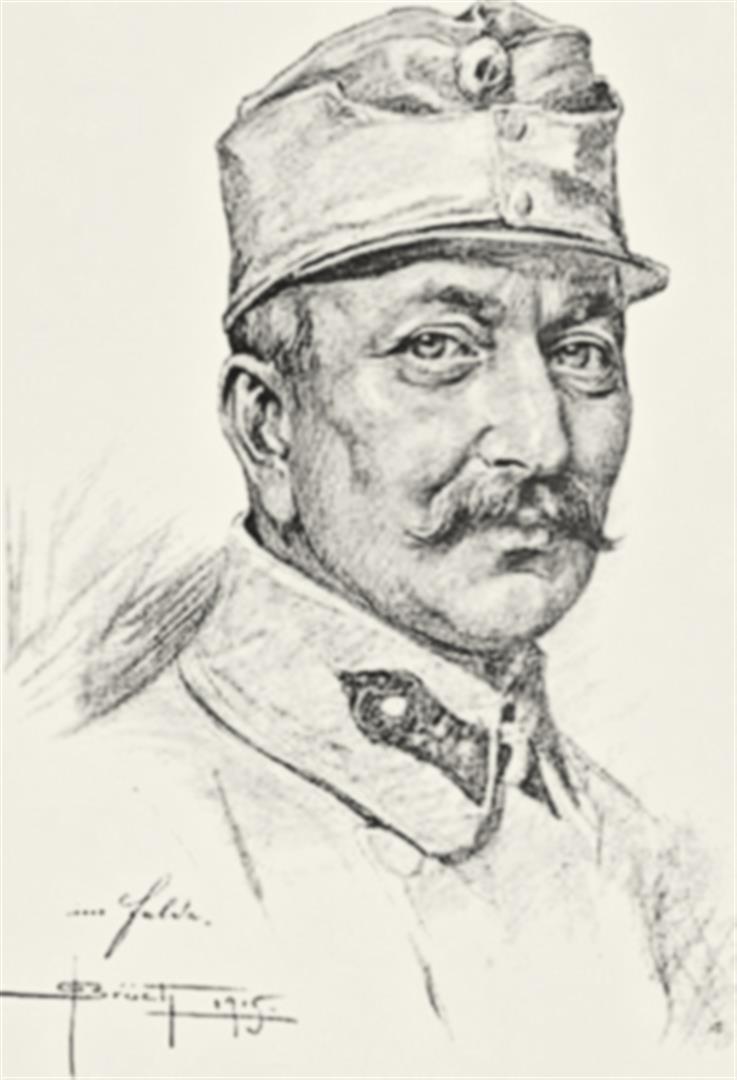 Colonelul Dănilă Papp, desen (1915).