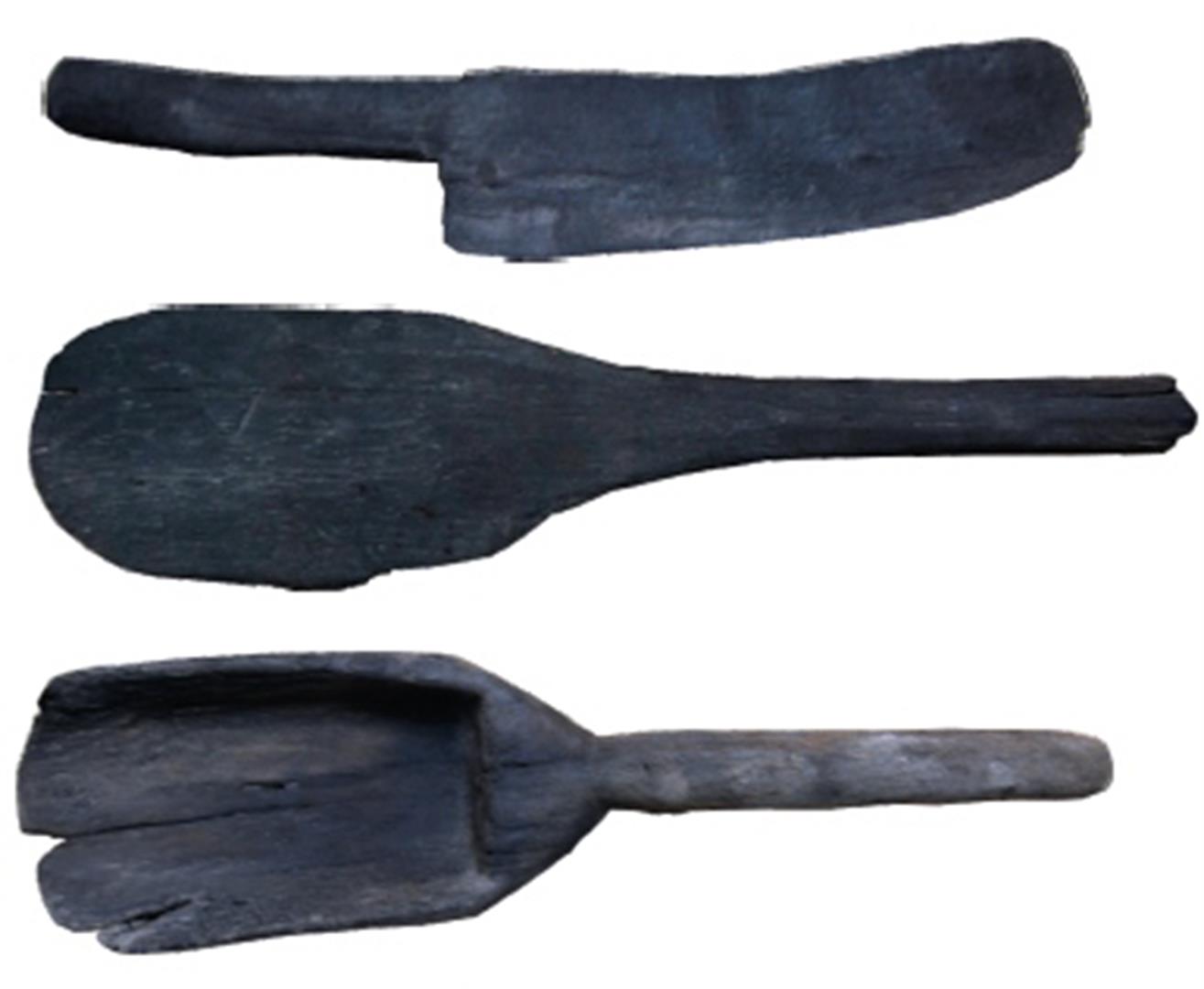 Unelte preistoricedin lemn descoperite în salina de la Ocna Mureş.